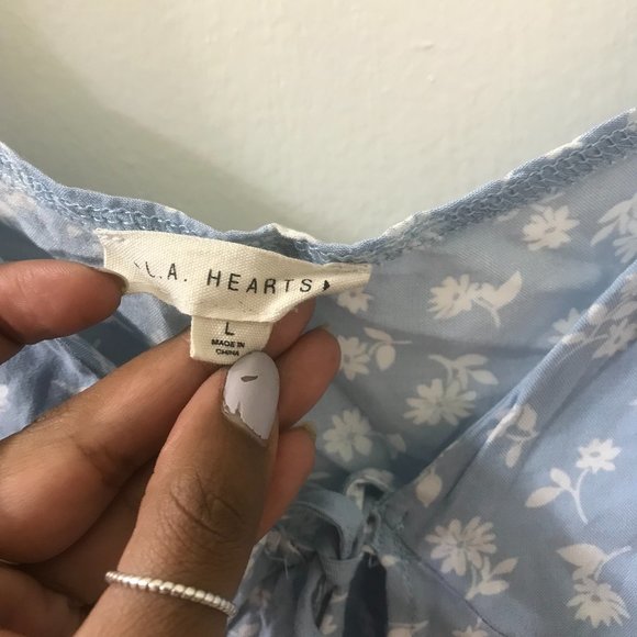 Pacsun LA Hearts Double Tie Woven Short Sleeve Top - Picture 8 of 9